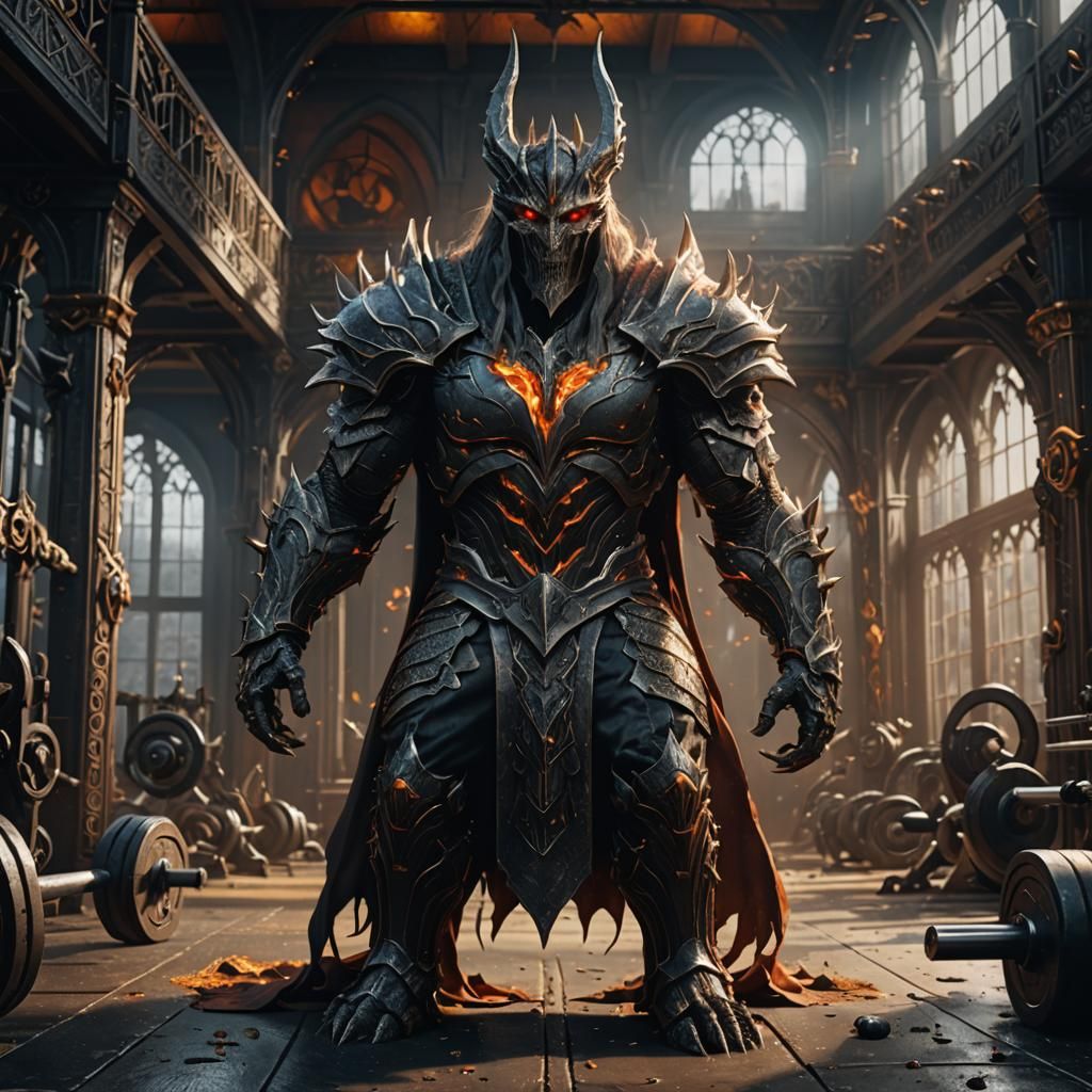 Sauron's Gym Workout: Detailed Matte Painting