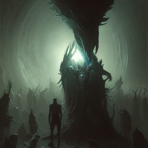 Horrific Aliens in Gothic Horror Style