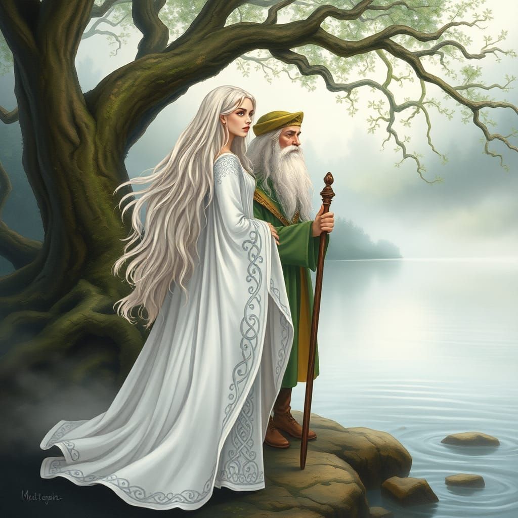 Viviane The Lady of the Lake and Merlin