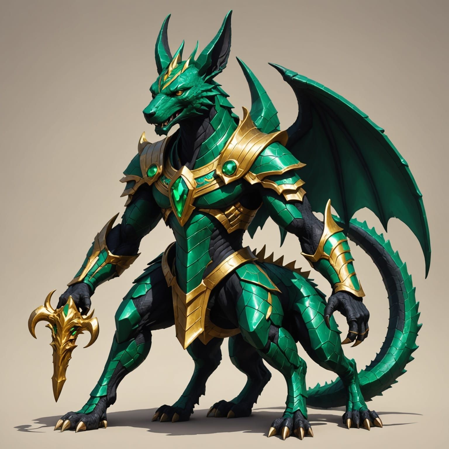 Emerald Anubis Dragon Demon