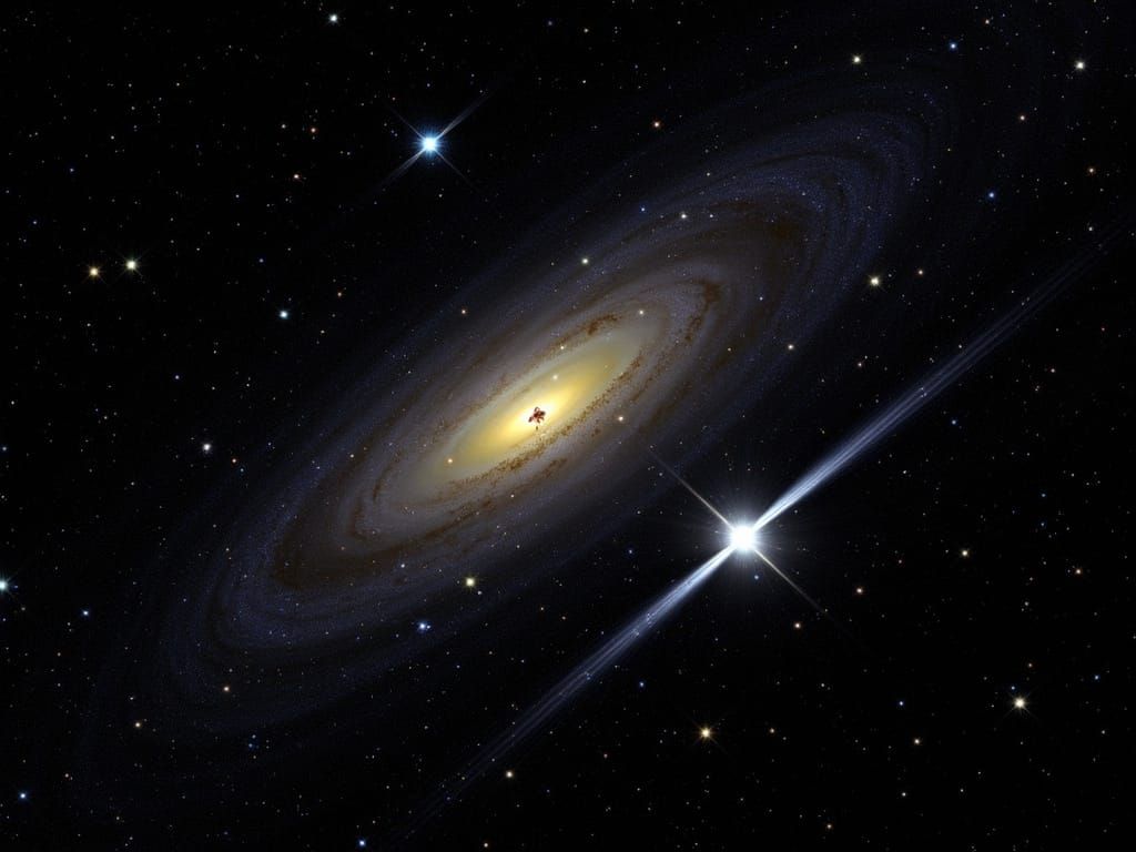 Hyperrealistic Night Sky with Large Glowing Moon and Dazzlin...