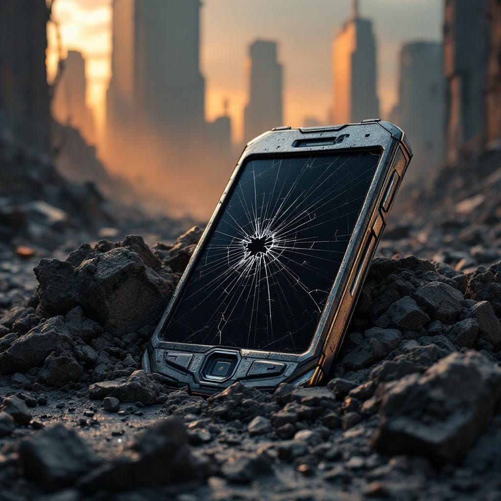 Dystopian Cellphone in Noir Style