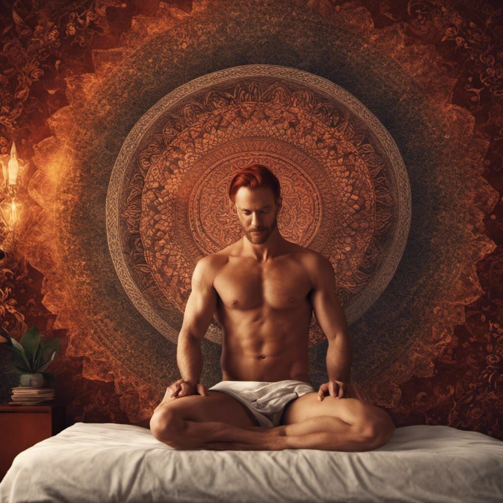 Man Giving Massage with Mandala Background
