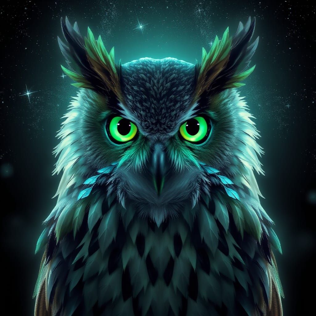 Mystical Owl in Hyper-Realistic Fantasy Art