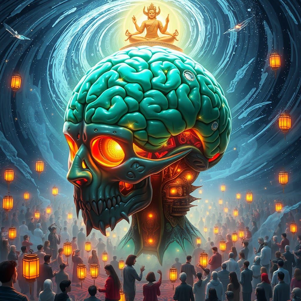 Anime Leopard Queen in Swirling Time Vortex