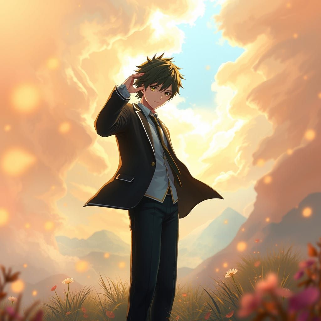 Heroic Yu Narukami in Vibrant Dreamscape