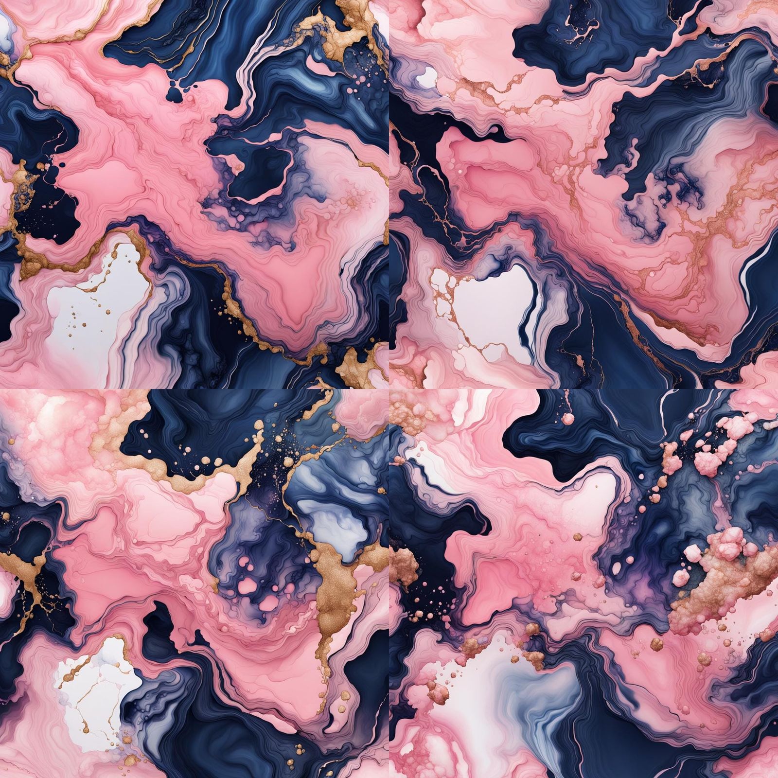 Alcohol Ink Marble in Pink and Navy