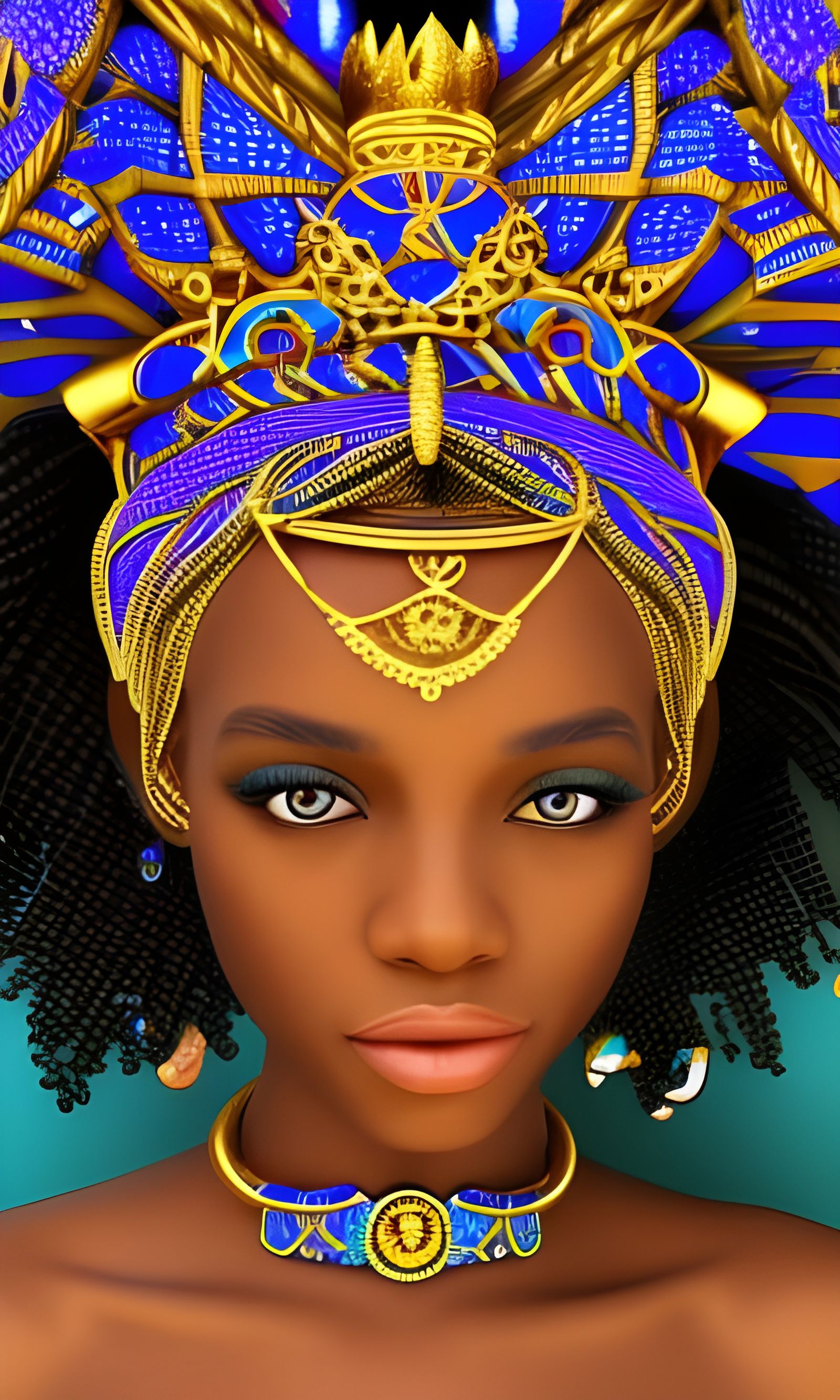 Ethiopian Princess with Gold and Jewels