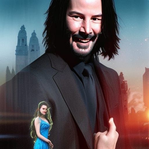 Keanu Reeves smiling
