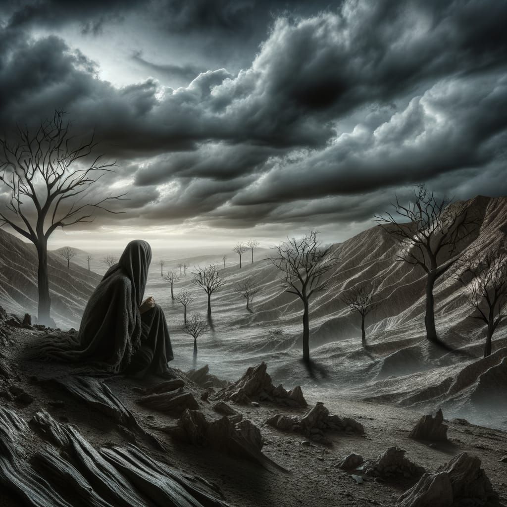 Desolate Middle-Eastern Woman Expressing Loneliness