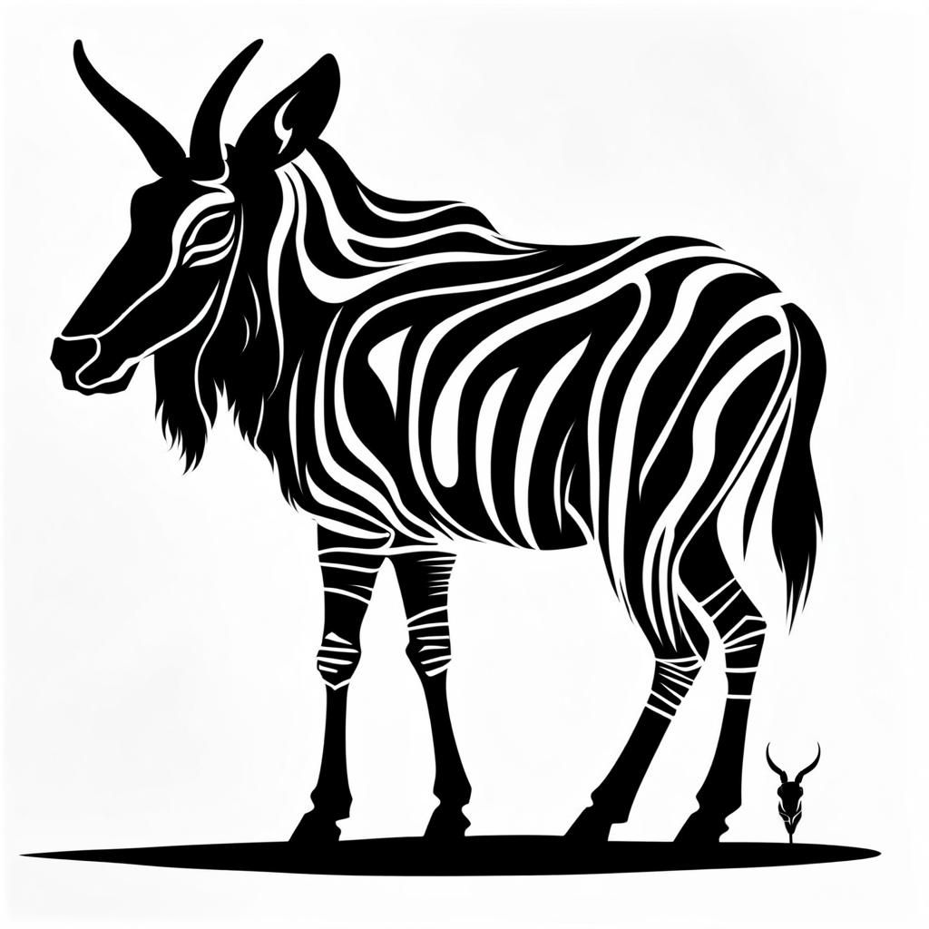 Antelope Silhouette in Graffiti Art Style