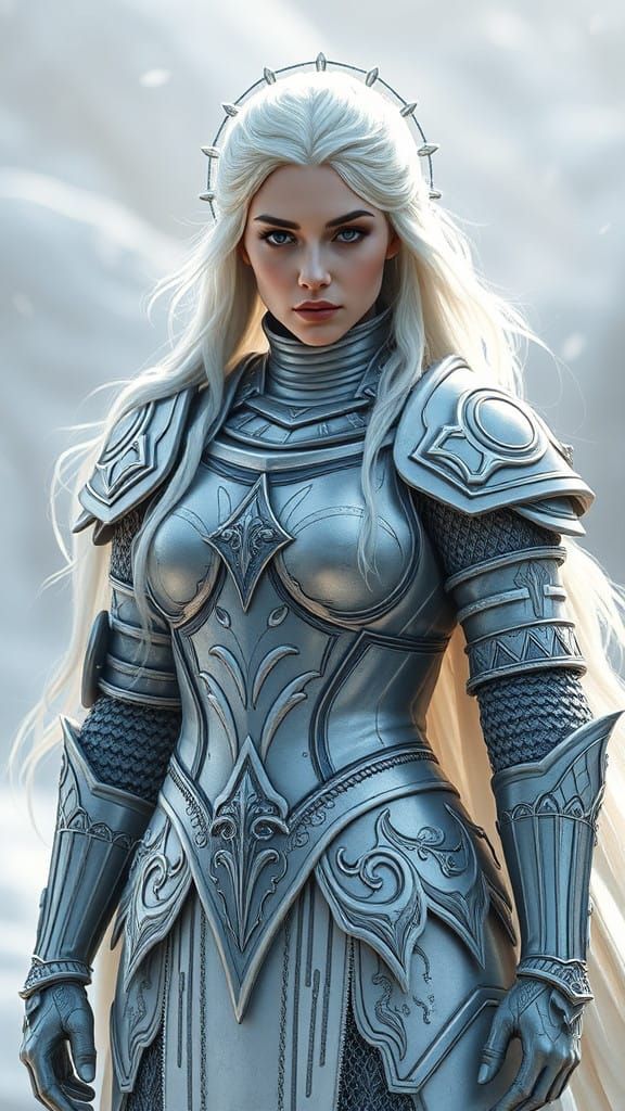 Queen of Order and Light in White Armor