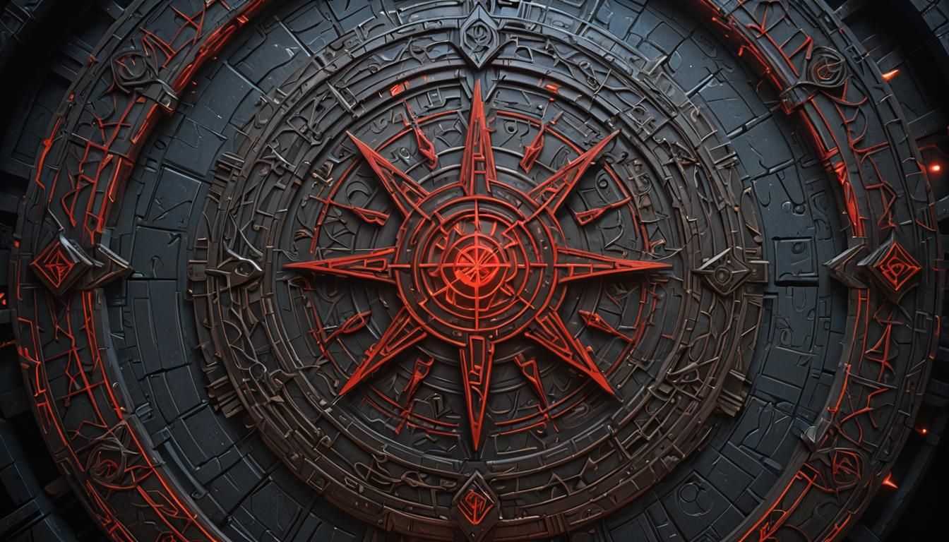 Dark Fantasy Weapons Surrounded by Runes