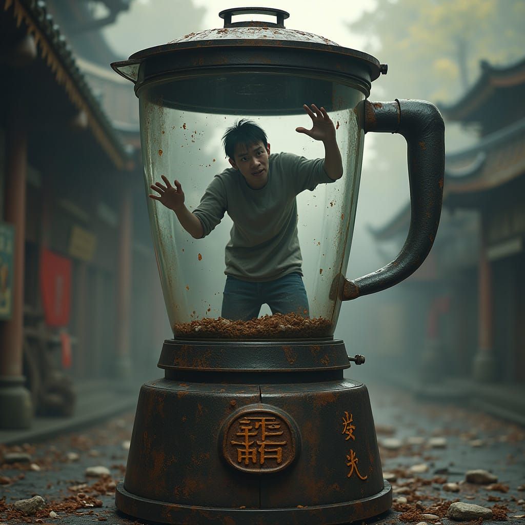 Human Trapped in Ancient Ninja-Inspired Blender