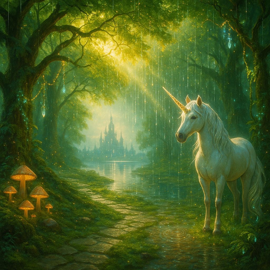 Enchanted Forest: Summer Rain and Unicorn