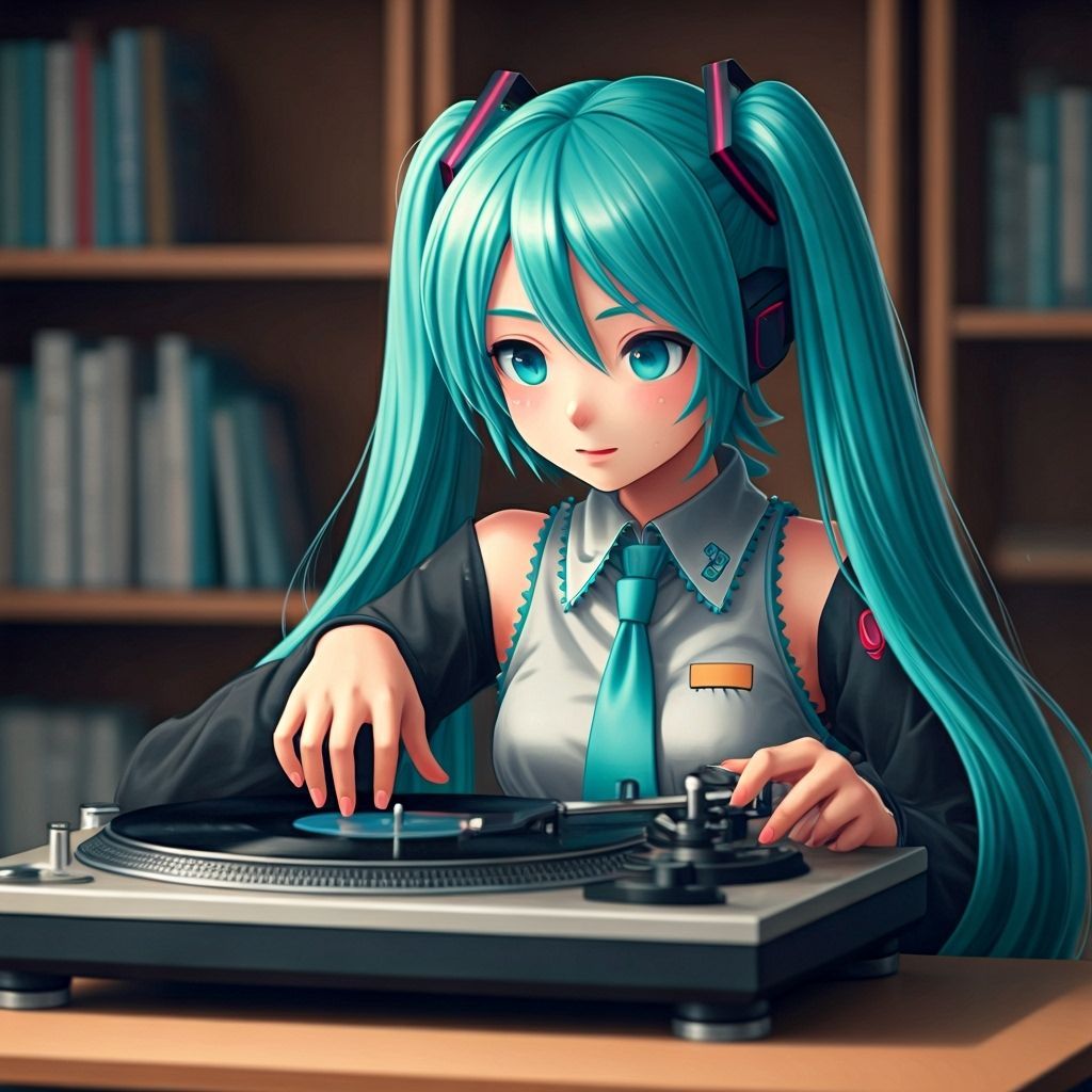 Hatsune Miku DJing at School
