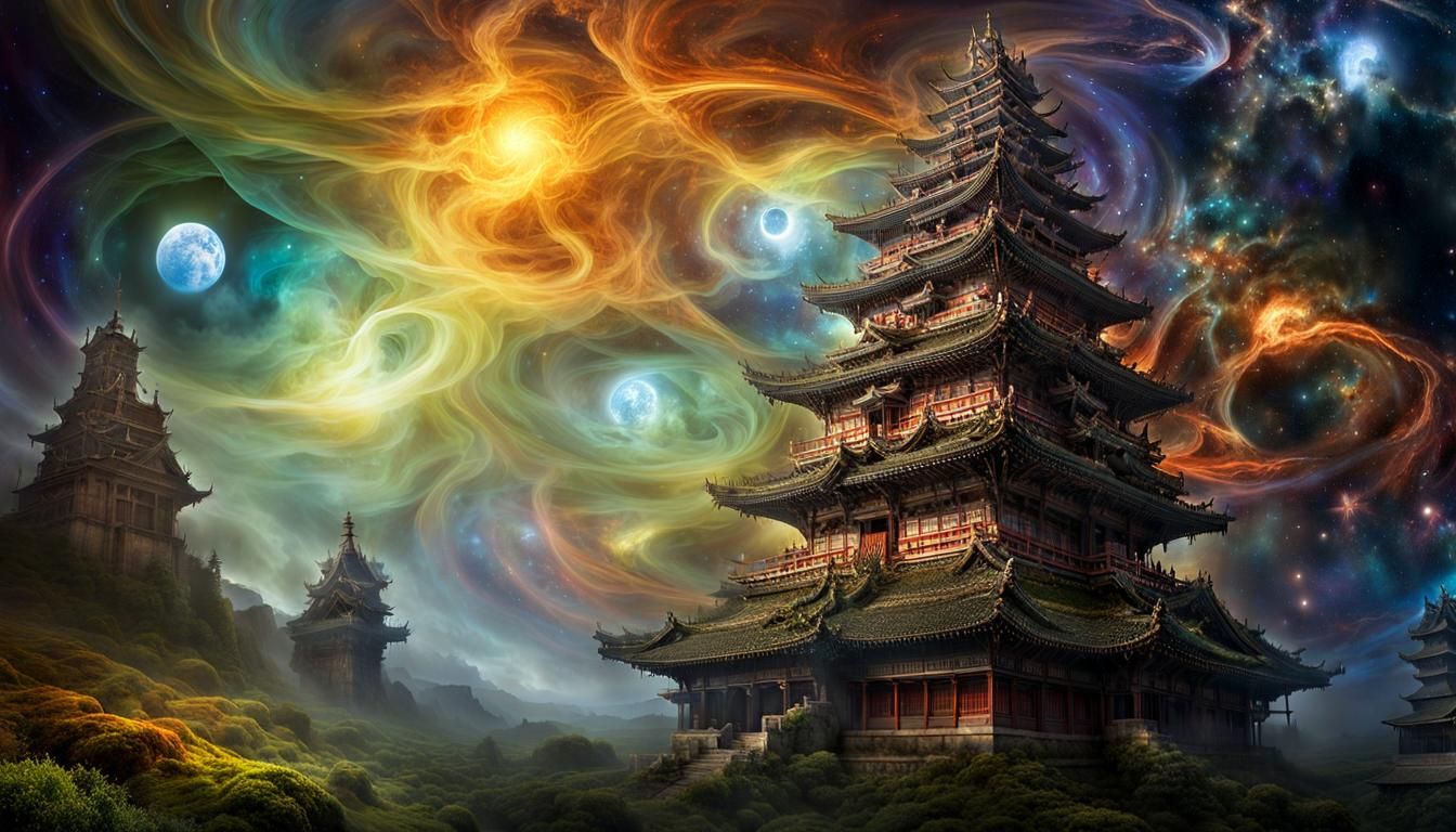 Ethereal Spirits Descending in Divine Light