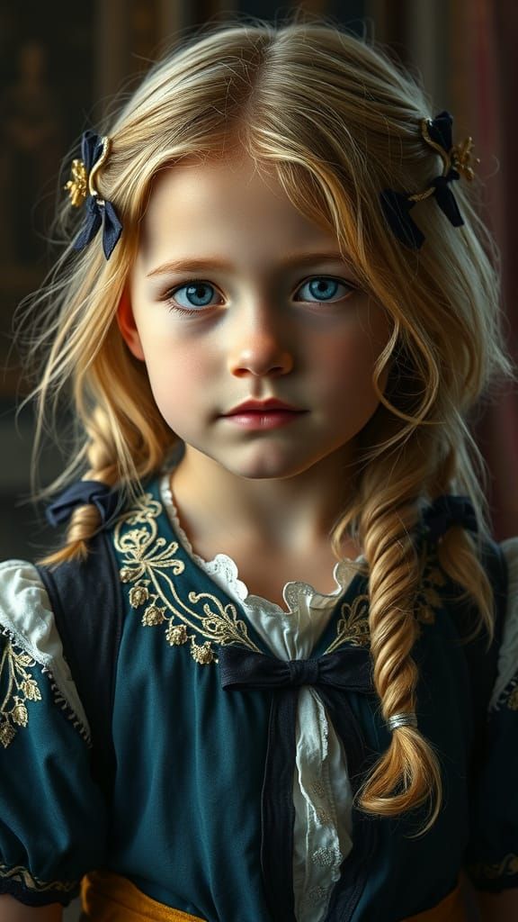 18th Century Blonde Girl in Epic Digital Matte Painting
