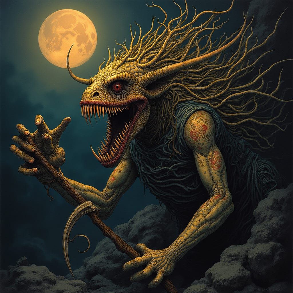 Dark Fantasy Cleavers and Hooks in a Surreal Dreamscape