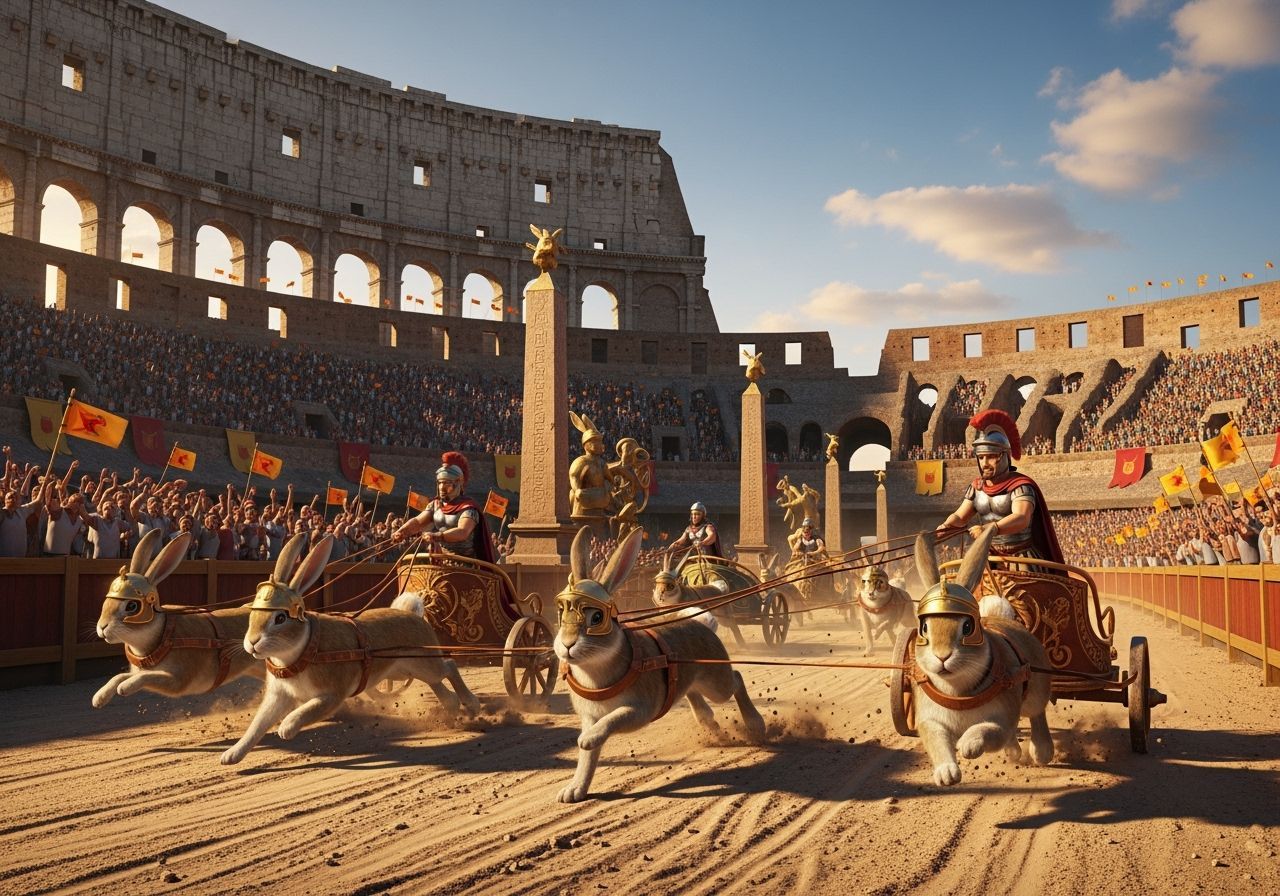 Rabbit Chariot Race in the Colosseum