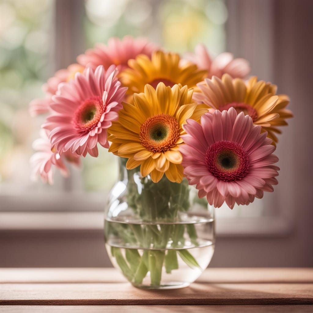 Vibrant Gerbera Bouquet in Softbox Lighting