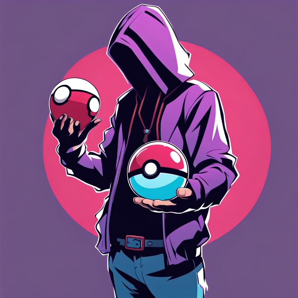 Cool Hooded Pokémon Trainer with Poké Ball