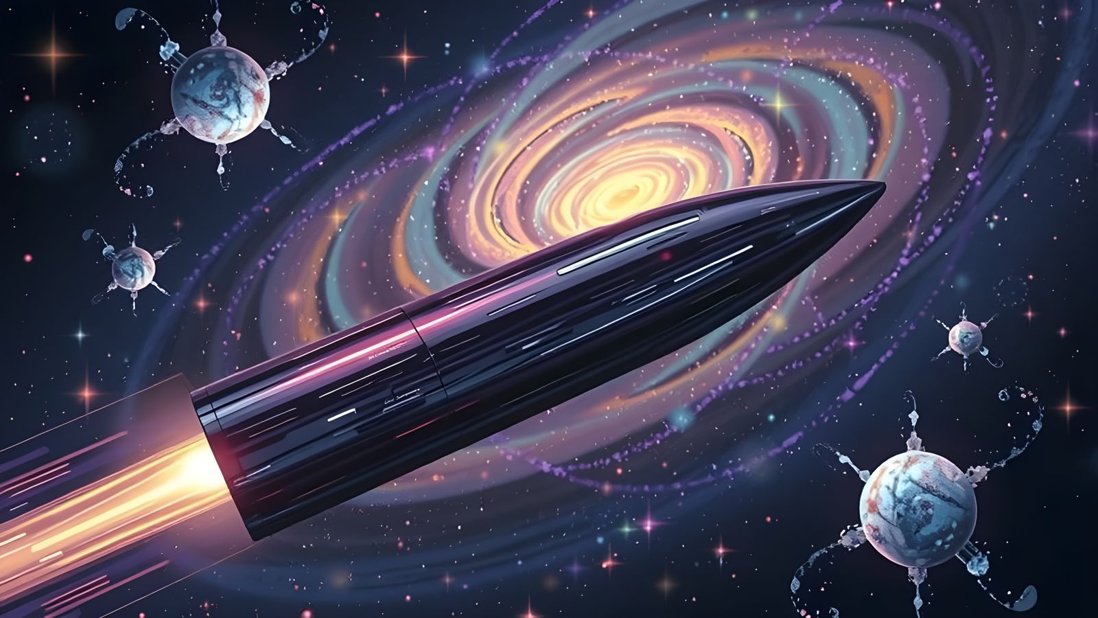 Bullet Cylinder Races Through Impasto Cosmos