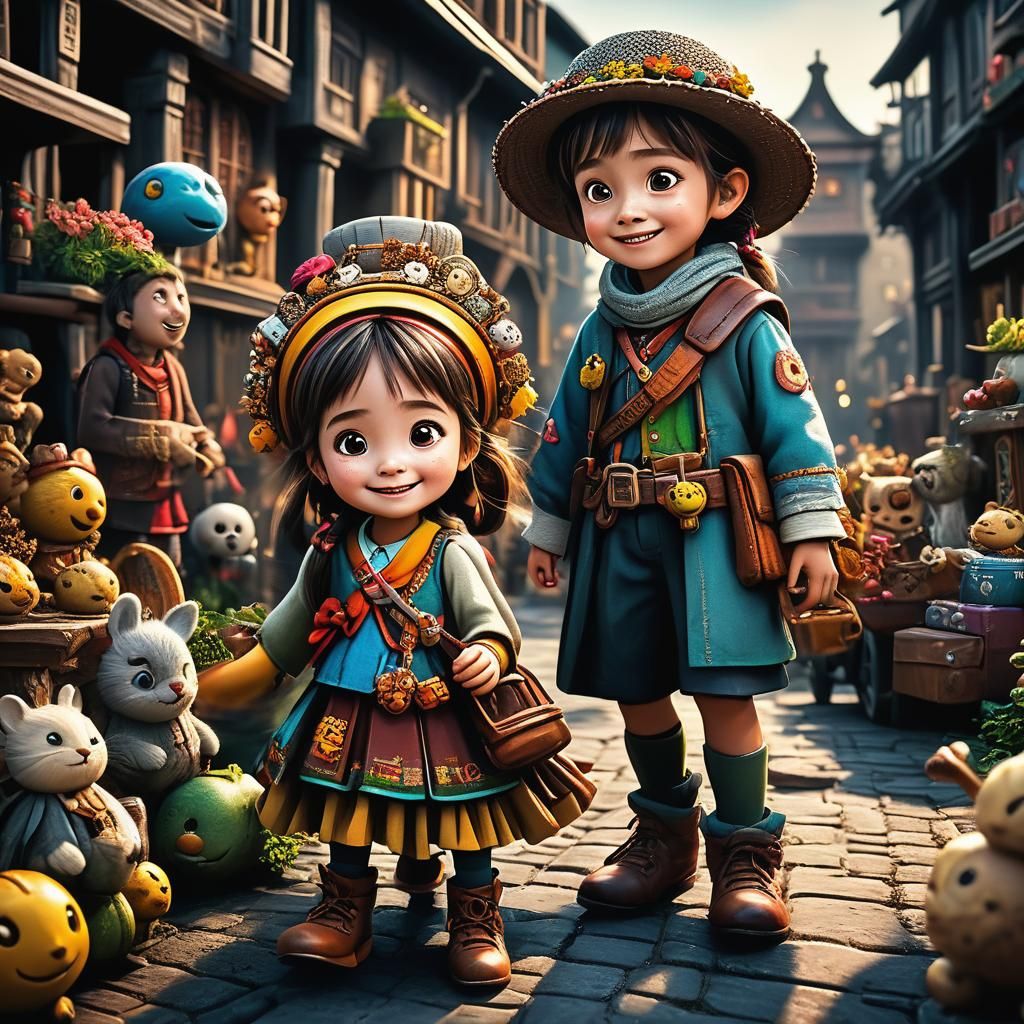 Happy Creative Characters in Hyperrealistic Detail