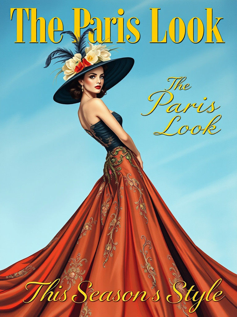 Vintage Fashion Magazine Cover in Gouache Style