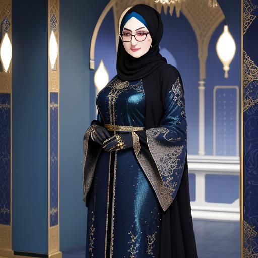 Elegant Hijabi in Muslim Clothing Boutique