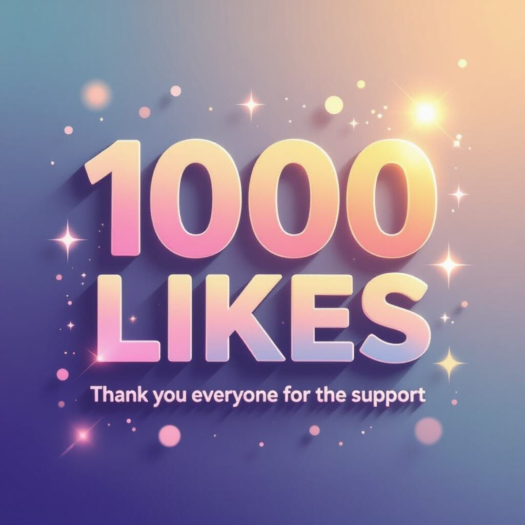 Celebratory 1000 Likes Graphic With Sparkling Effects