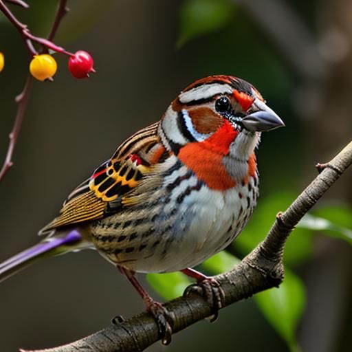Rainbow Sparrow Portrait