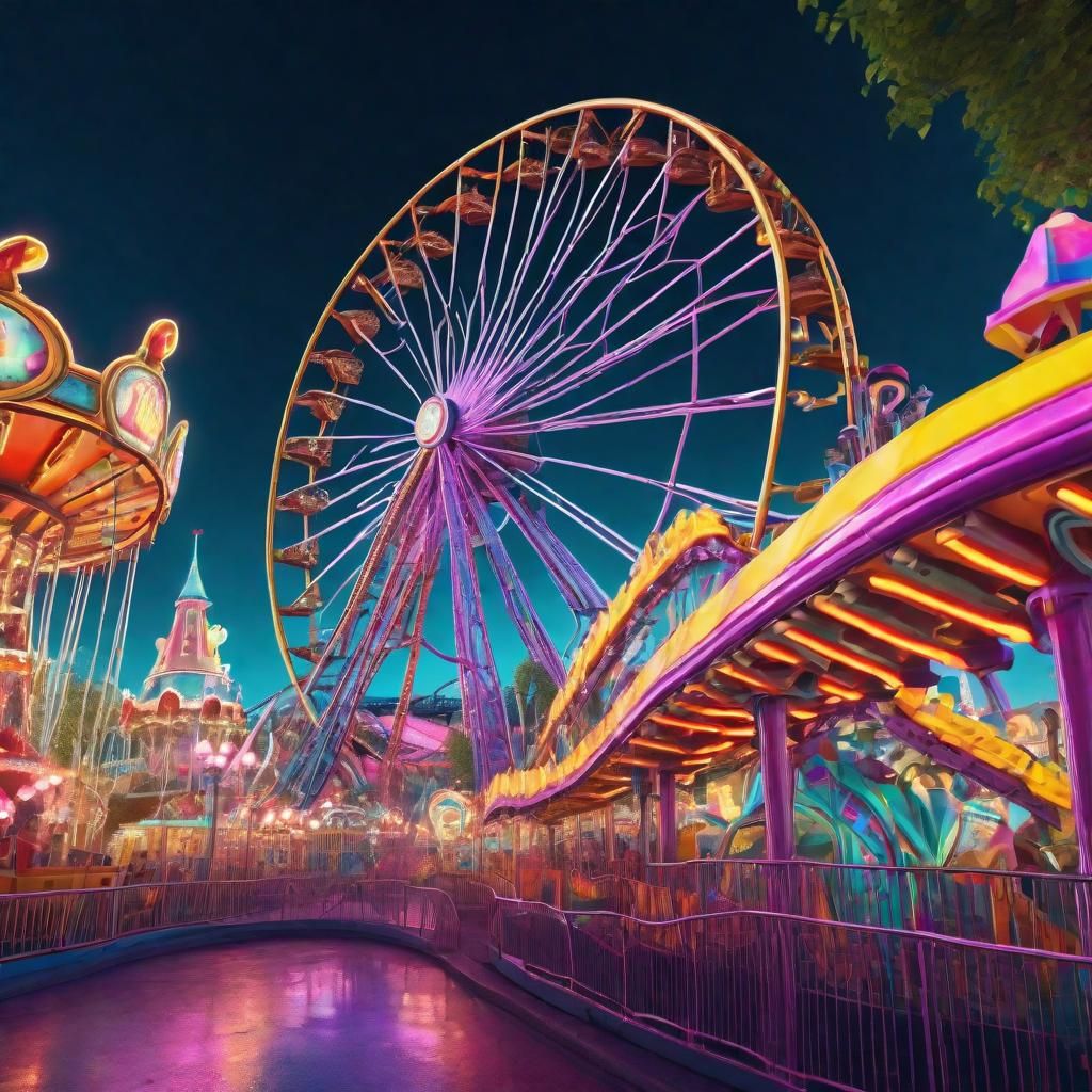 Magical Theme Park in Psychedelic Holographic Art