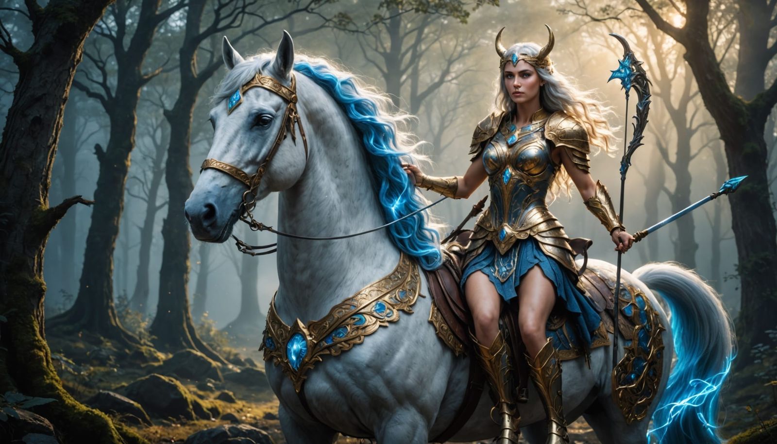 Majestic Greek Mythology Centaur in Golden Armor at Twilight