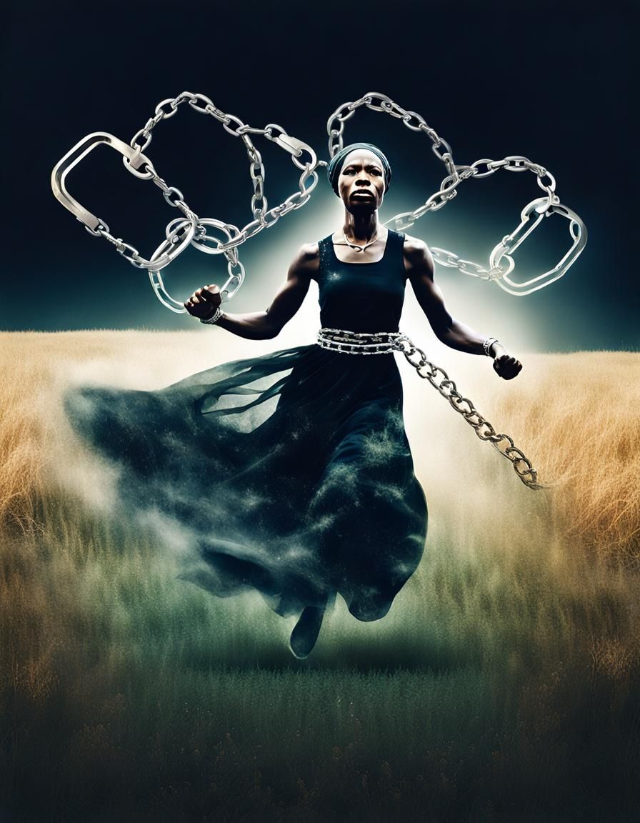 Surreal Double Exposure: Woman's Fight for Freedom