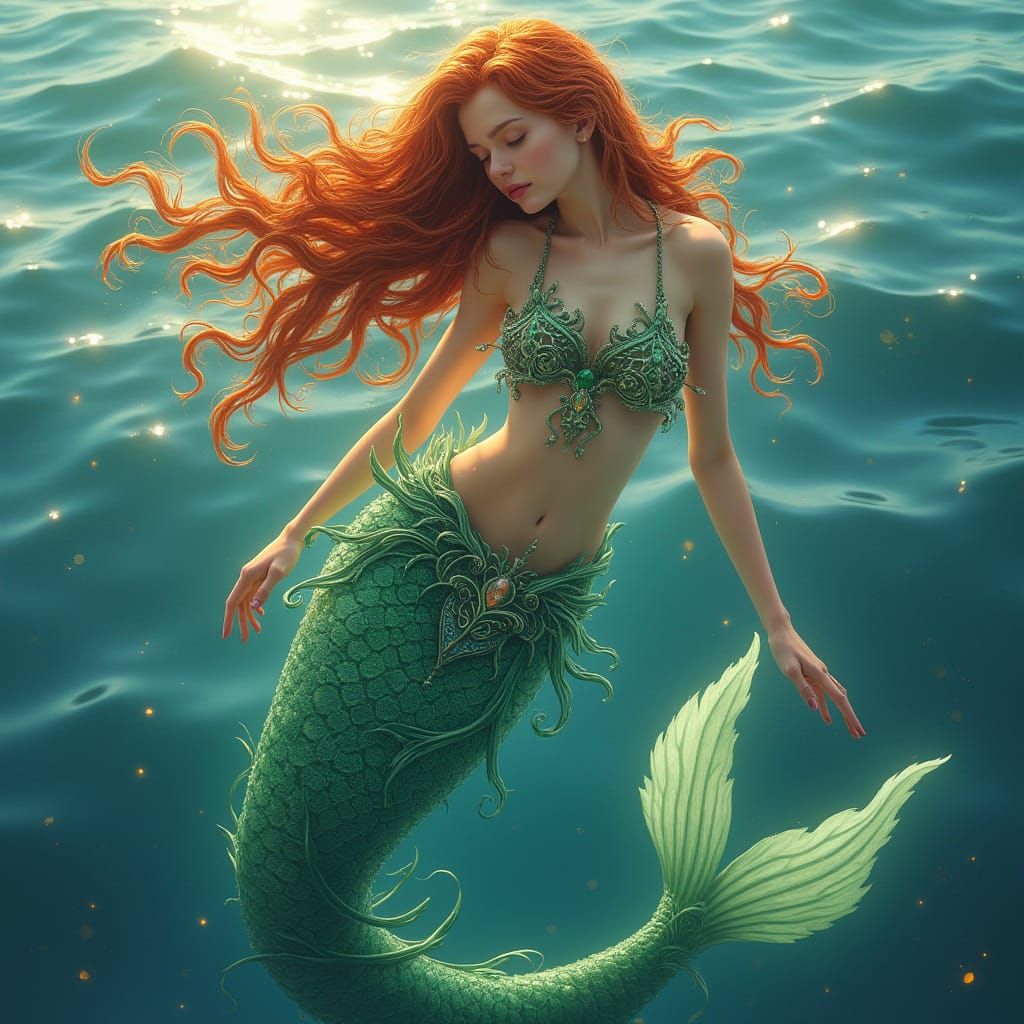Mystical Celtic Mermaid in Dreamlike Digital Art