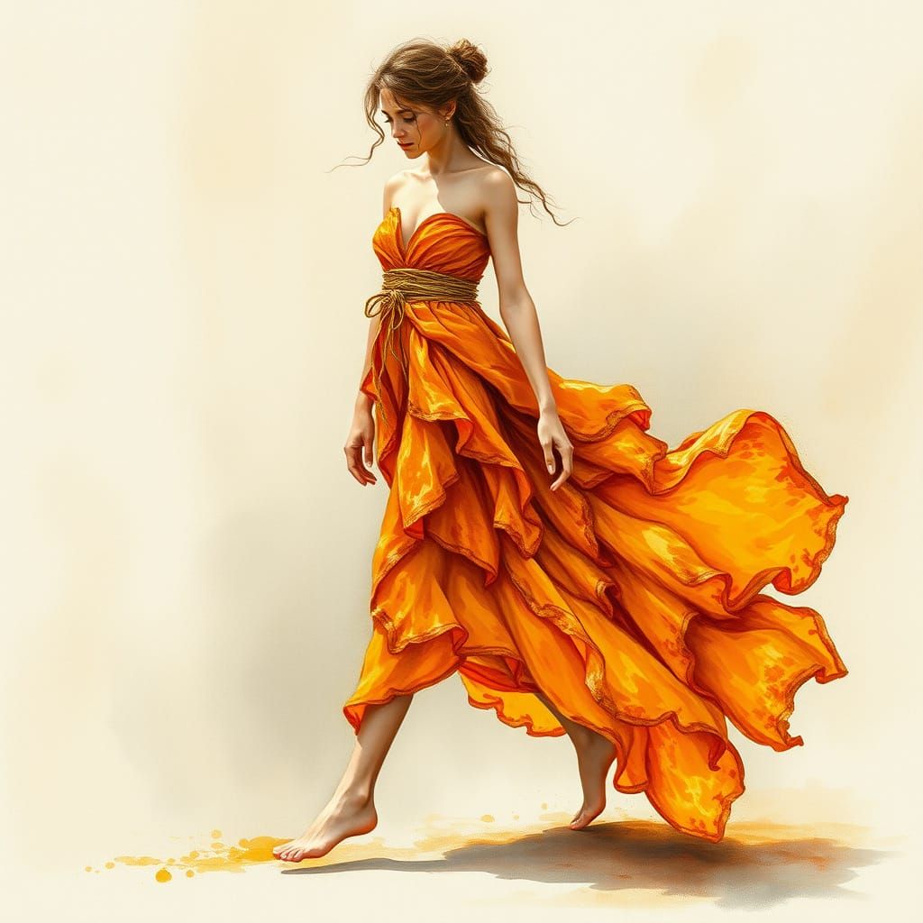 Earthly Muse in Vibrant Gouache