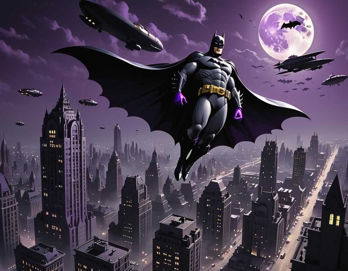 Film Noir Metropolis with Flying Cars