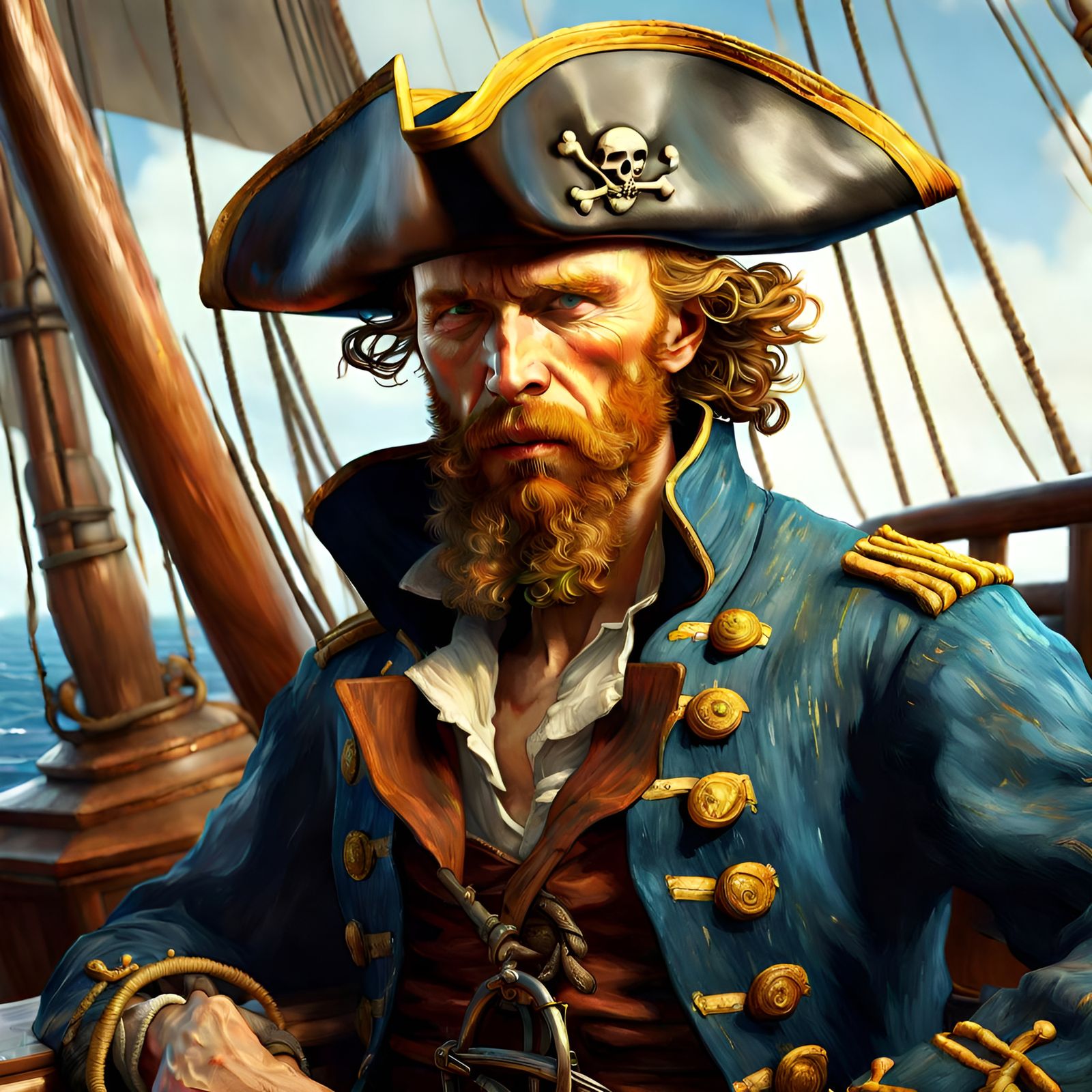 Pirate Portrait in Digital Art Style