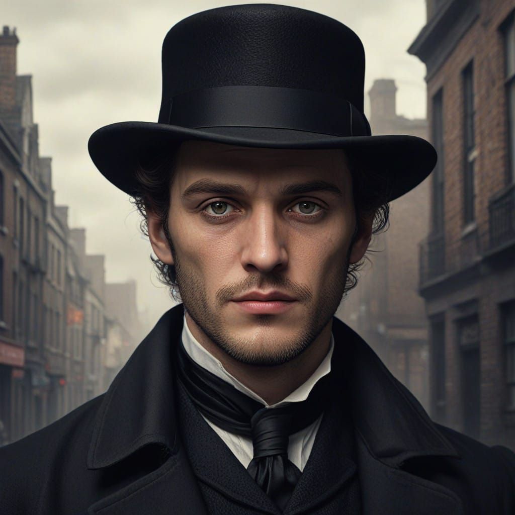 Vigilante Victorian Gentleman Portrayed in Photorealistic De...