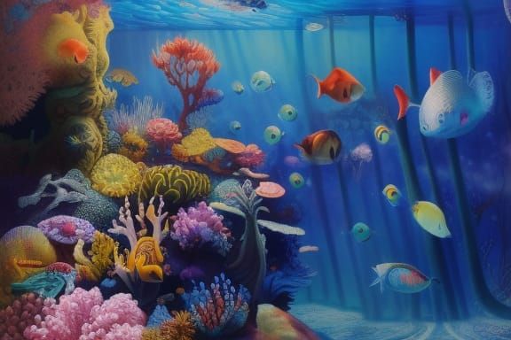 Enchanting Underwater Forest in Surreal Style