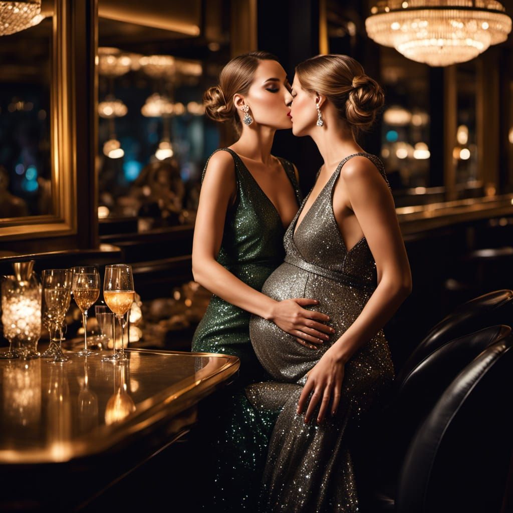 Romantic Nighttime Encounter in Luxury