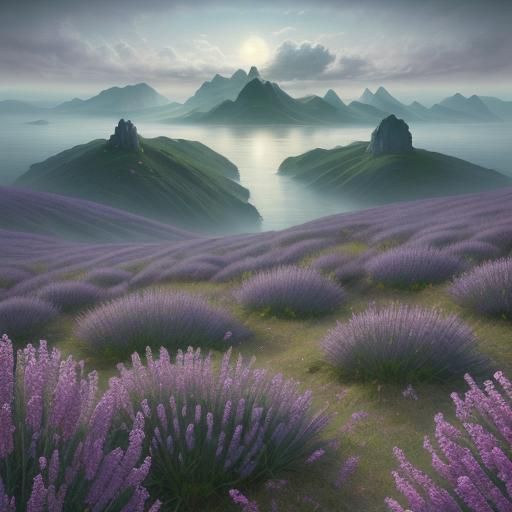 Ethereal Floating Islands in Mystic Landscape