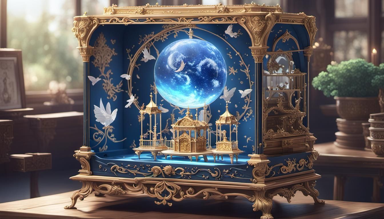 Elaborate Music Box Reveals Tiny Fair World: 3D Anime Art