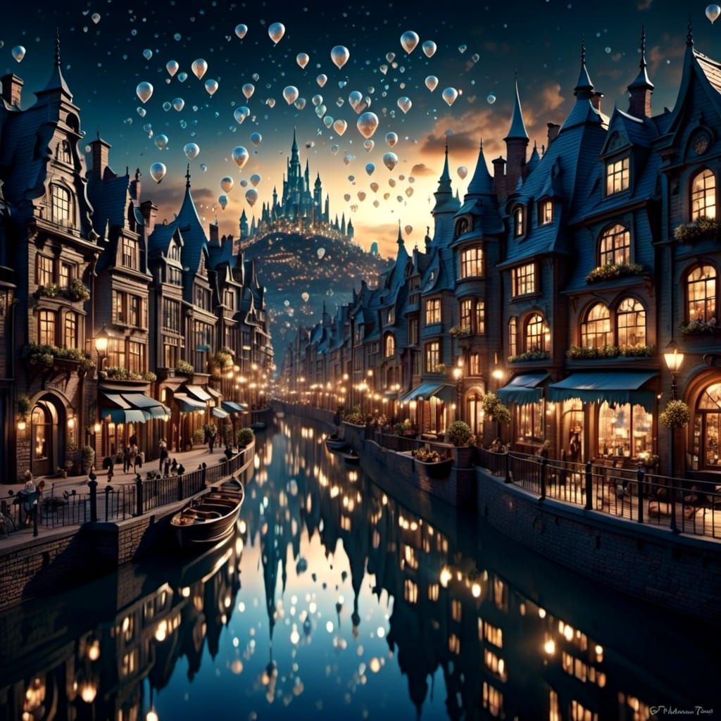 Nighttime Cityscape in Fairy City