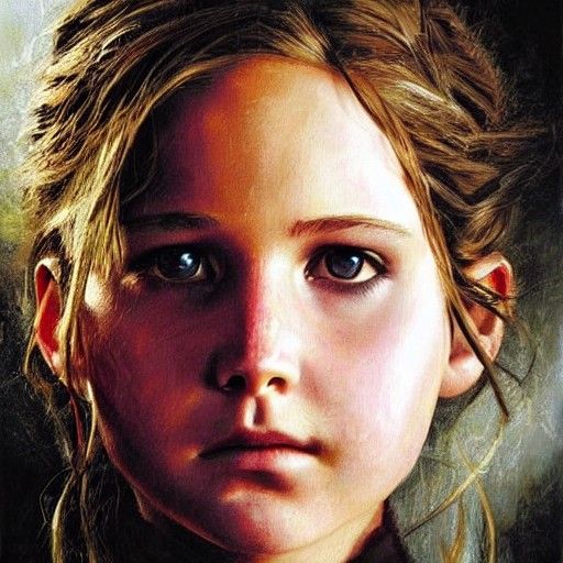Prim Everdeen Portrait in Oil Painting Style