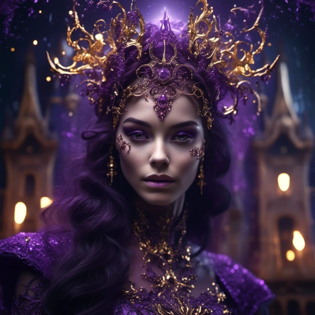 Psychedelic Fairy Castle in Luminous Purple