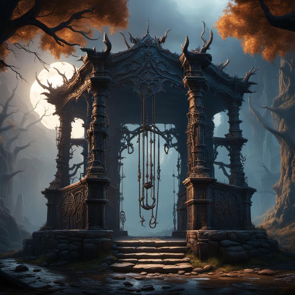 Gallows in Detailed Matte Painting Style