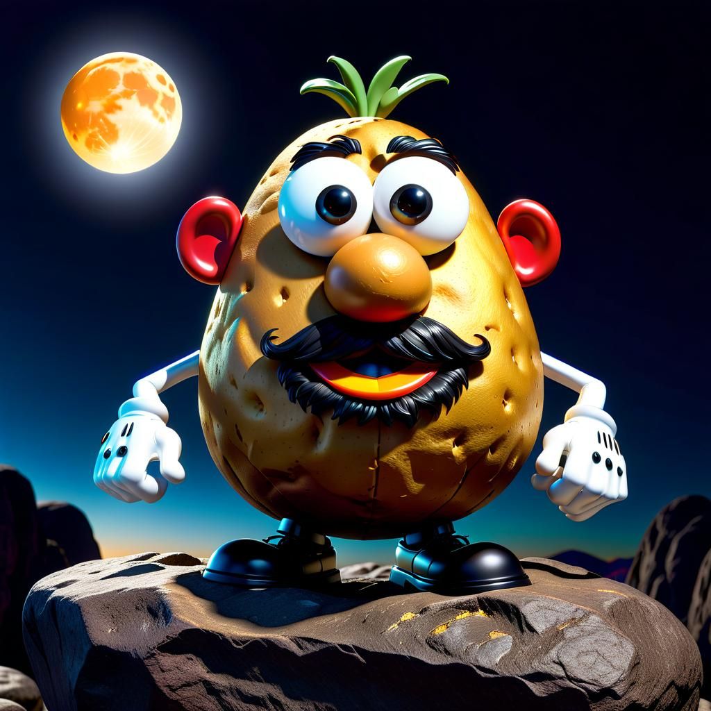 Hyperrealistic 3D Mr. Potato Head Optical Illusion