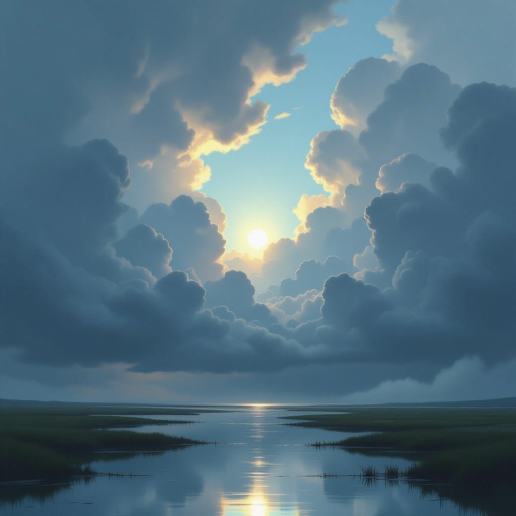 Dramatic Grey Cloudy Sky in Cinematic Realism